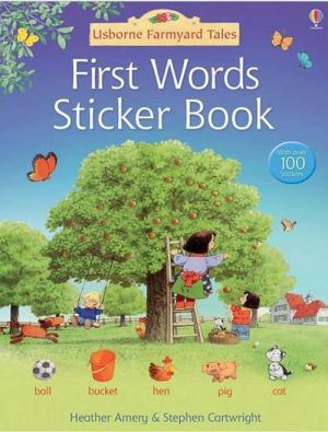 The book "Farmyard tales flashcards: First words sticker book" -  